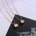 Shangjie OEM 14k gold necklace Chinese Style Round Fu Brand retro circle necklace trending necklaces